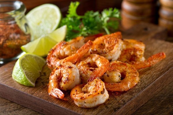 Shrimp on platter